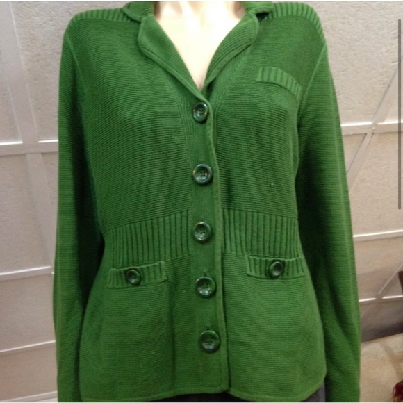 Jones of New York Collection Green Sweater Cardigan (L) - Picture 4 of 8